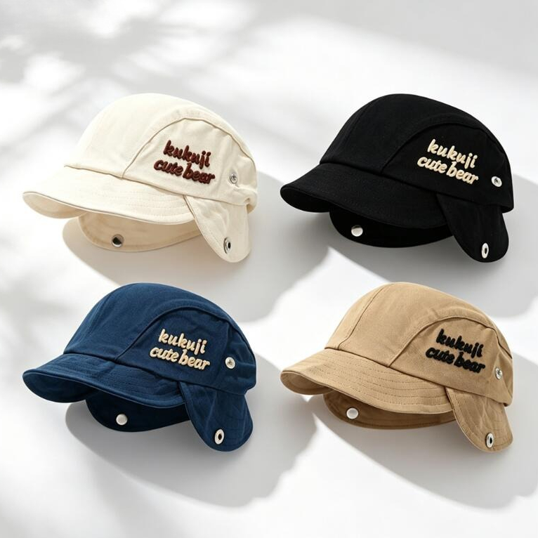 Infant Beanie Hat With Ears - قبعة أطفال لحماية الأذنين لخريف 2026،
