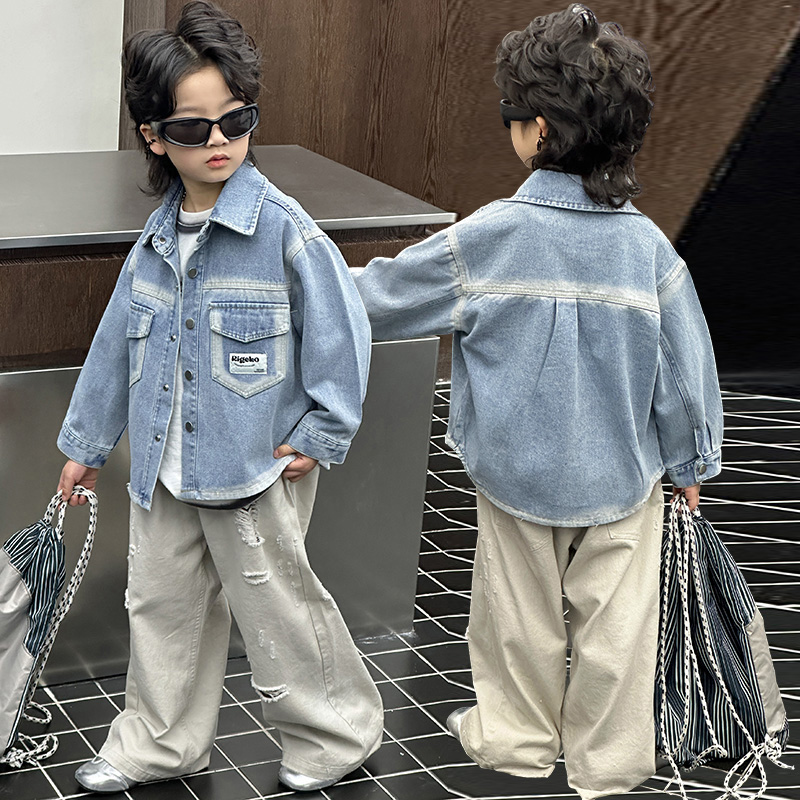 Baby Clothes - ربيع الخريف أزياء بيبي بوي الدنيم