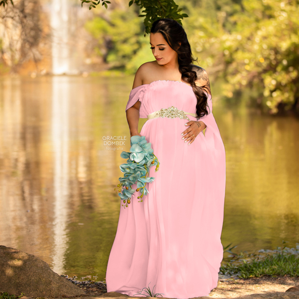 Maternity Wear - فستان ماكسي نسائي أوروبي وأمريكي جديد